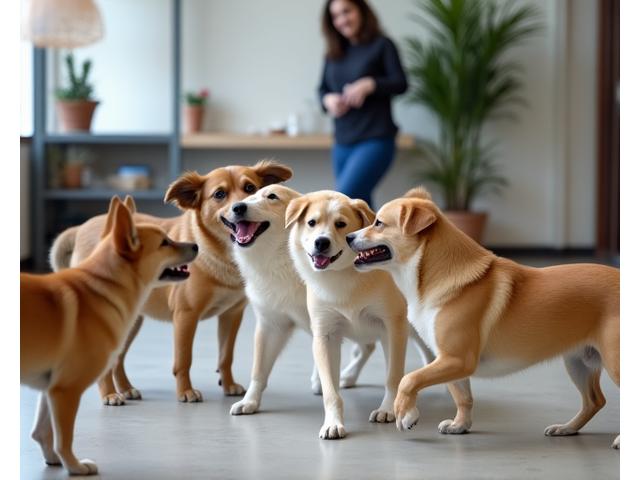 遊ぶ犬たち